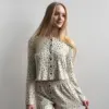 Рібана шорти молочні у синю квіточку