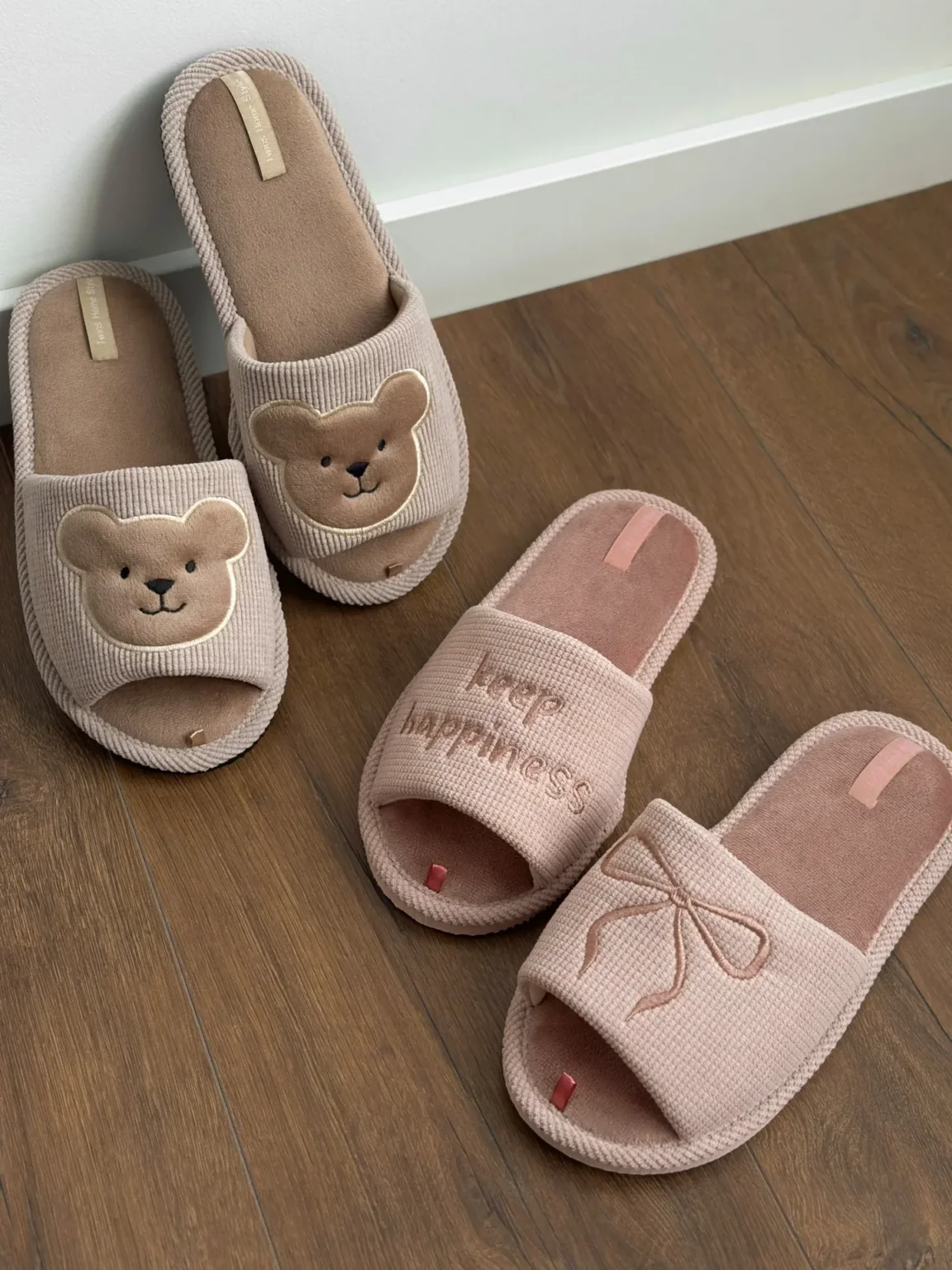 Капці домашні жіночі HS-VL вишивка/аплікація beige bear