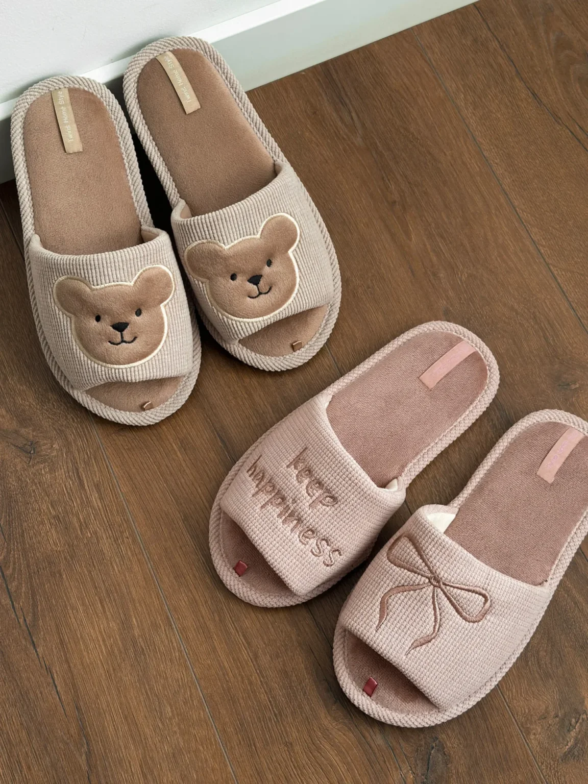 Капці домашні жіночі HS-VL вишивка/аплікація beige bear