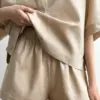 Льон шорти Моно бежеві