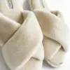 Капці домашні жіночі HS-LUX хутрянi перехрест milk (X)
