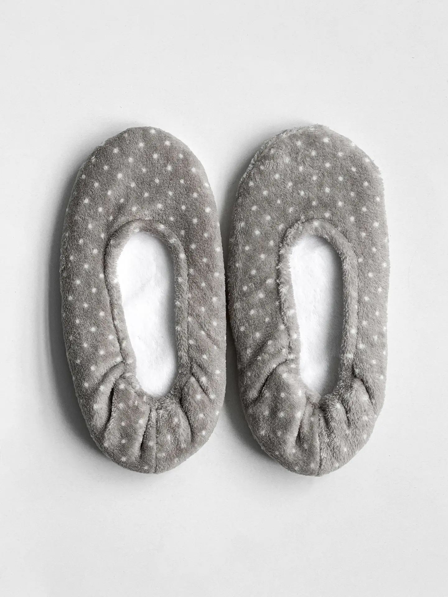 Капці домашні чешки жіночі фліс в горох сірі