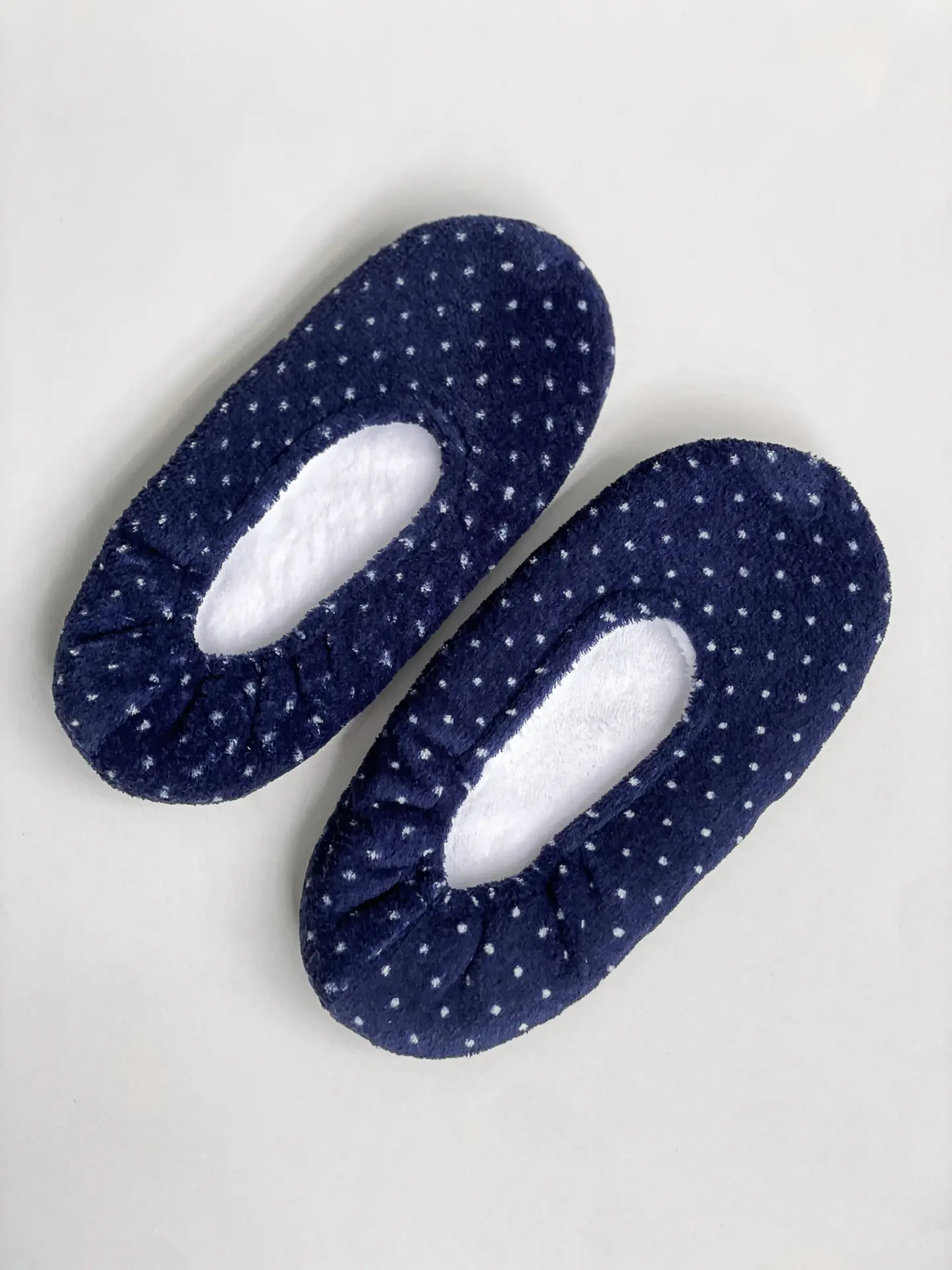 Капці домашні чешки жіночі фліс в горох сині