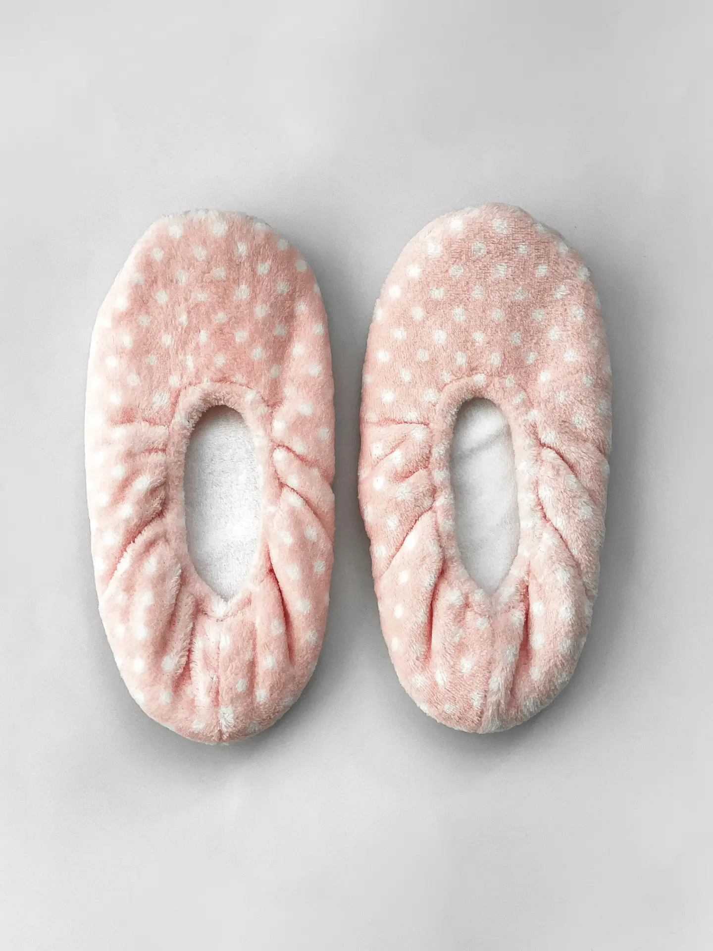 Капці домашні чешки жіночі фліс в горох пудрові