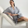 Халат Кімоно короткий муслін сірий 2-х сл.