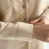 Фланель піжамний комплект молочний в дрібний горошок