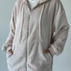 TEDDY Кофта на блискавці двосторонній фліс бежевий onesize