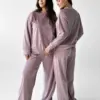 Костюм плюш штани та кофта ліловий