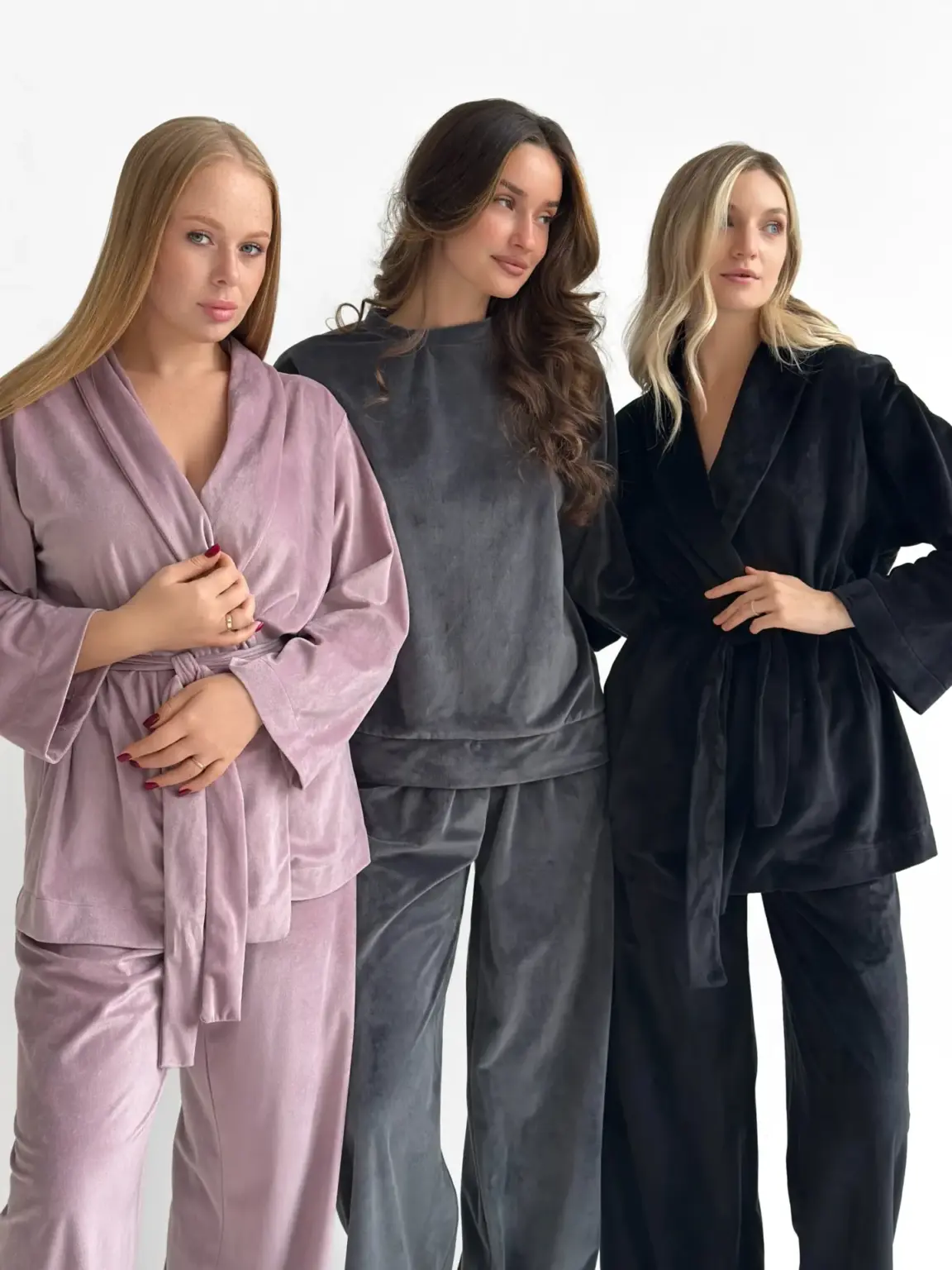 Костюм велюр (плюш) штани +кофта графіт