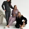 Костюм велюр (плюш) штани +кофта графіт