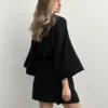 Халат Кімоно короткий муслін чорний 2-х сл.