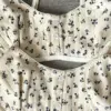 Білизна топ молочний у синю квіточку рібана