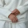 Бавовна Світшот трикотаж 3-х.нитка синя квітка на молочному