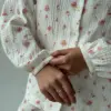 Муслін Костюм з округлим коміром акварель на білому 2-х.сл.