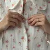 Муслін Костюм з округлим коміром акварель на білому 2-х.сл.