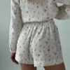 Муслін Костюм з округлим коміром акварель на білому 2-х.сл.