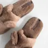 Капці домашні дитячі HS хутрянi з вушками коричневі