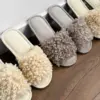 Капці домашні жіночі хутрянi молочні LARI (=)
