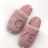 Капці домашні жіночі HS-LUX хутрянi закриті темно рожевi LOVE