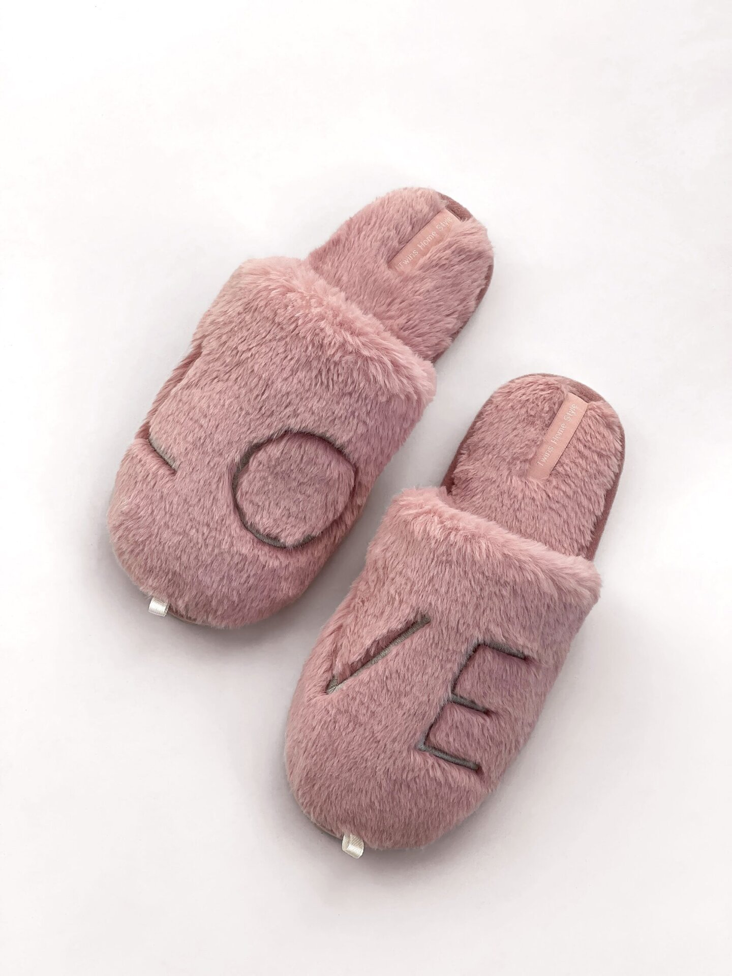 Капці домашні жіночі HS-LUX хутрянi закриті темно рожевi LOVE