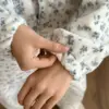 Кофта зі стійкою полар фліс синя квітка