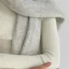 Шарф в'язаний сірий меланж