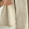 Шарф в'язаний бежевий меланж