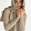 Шарф в'язаний мокко меланж