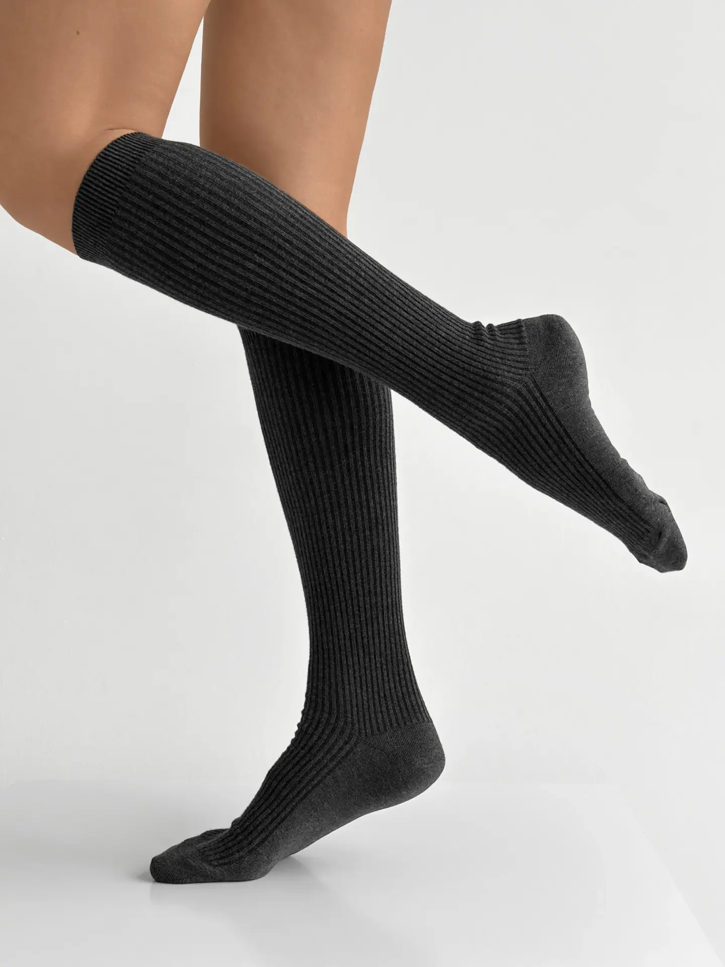 Шкарпетки гольфи темно-сірий меланж
