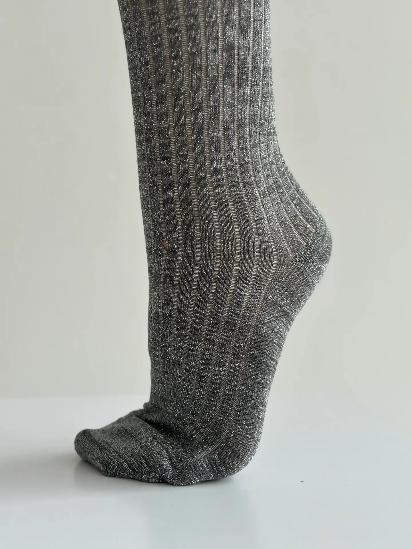 Гетри високі люрексові сірі