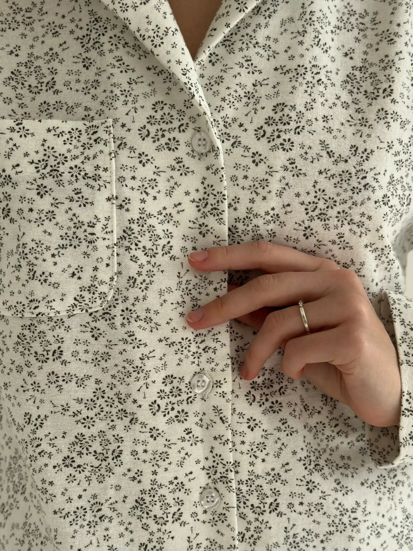 Фланель піжамний комплект "Листя" на білому