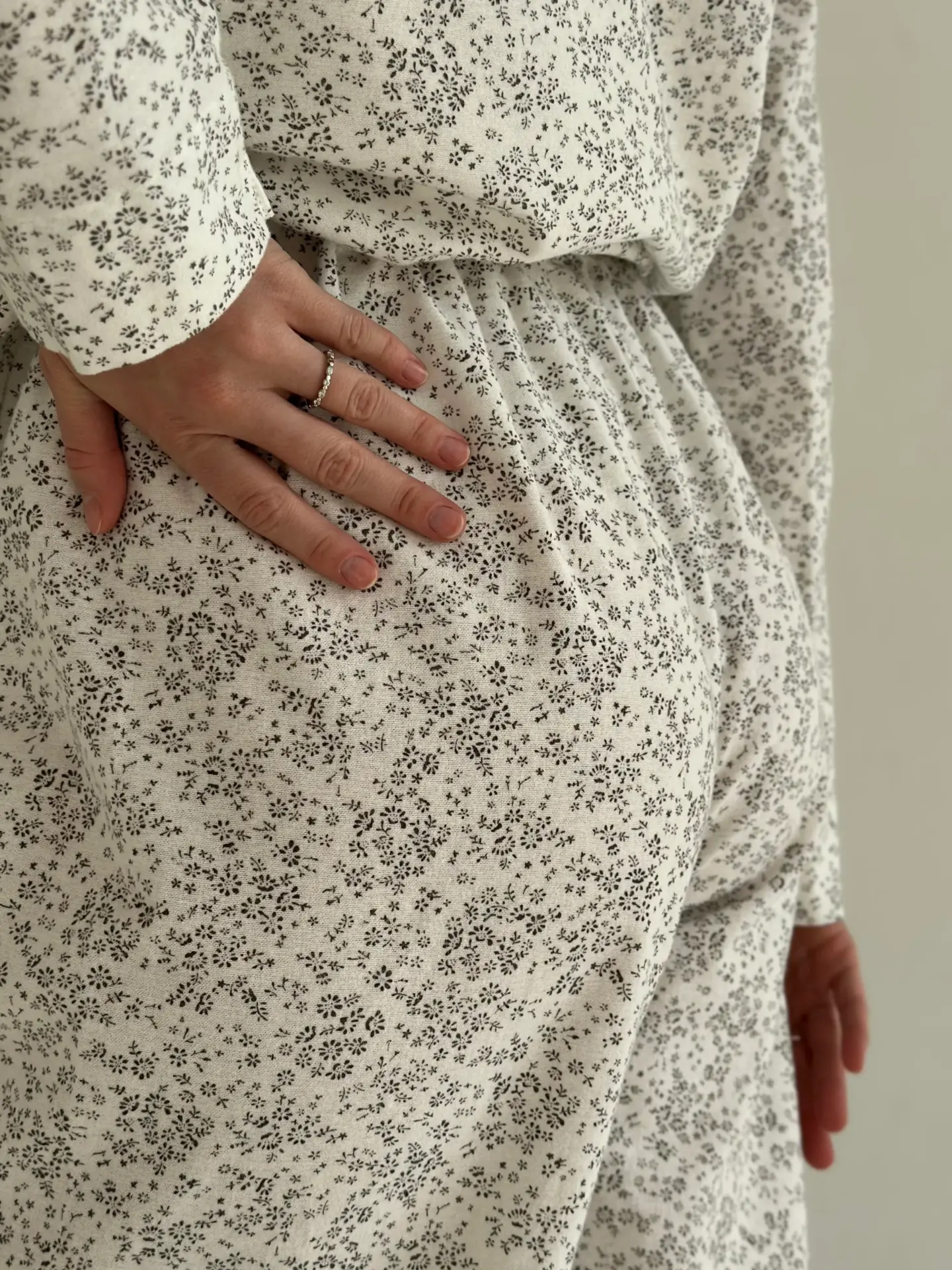 Фланель піжамний комплект "Листя" на білому