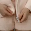 Soft в'язана кофта на блискавці пудрова