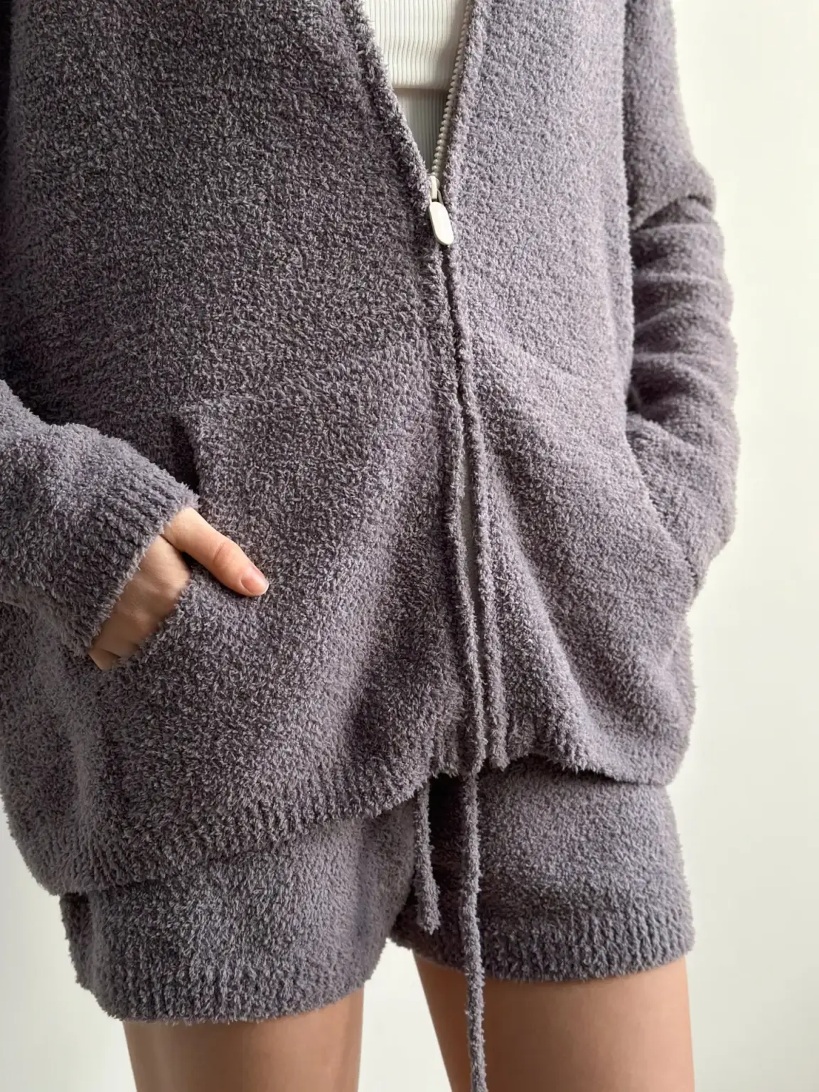 Soft в'язана кофта на блискавці графіт