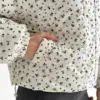 Куртка вельвет з коміром у квітку молочна onesize