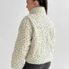 Куртка вельвет з коміром у квітку молочна onesize