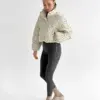Куртка вельвет з коміром у квітку молочна onesize