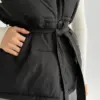 Жилетка стьобана дута з поясом чорна