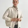 Куртка стьобана бомпер молочна onesize