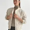 Куртка стьобана бомпер молочна onesize