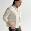 Куртка стьобана бомпер молочна onesize