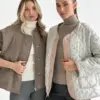 Куртка стьобана бомпер капучино onesize