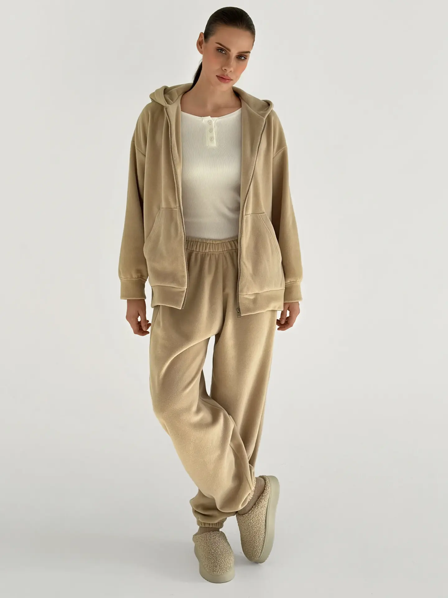 Костюм Кофта та Штани(рівні) полар фліс бежевий