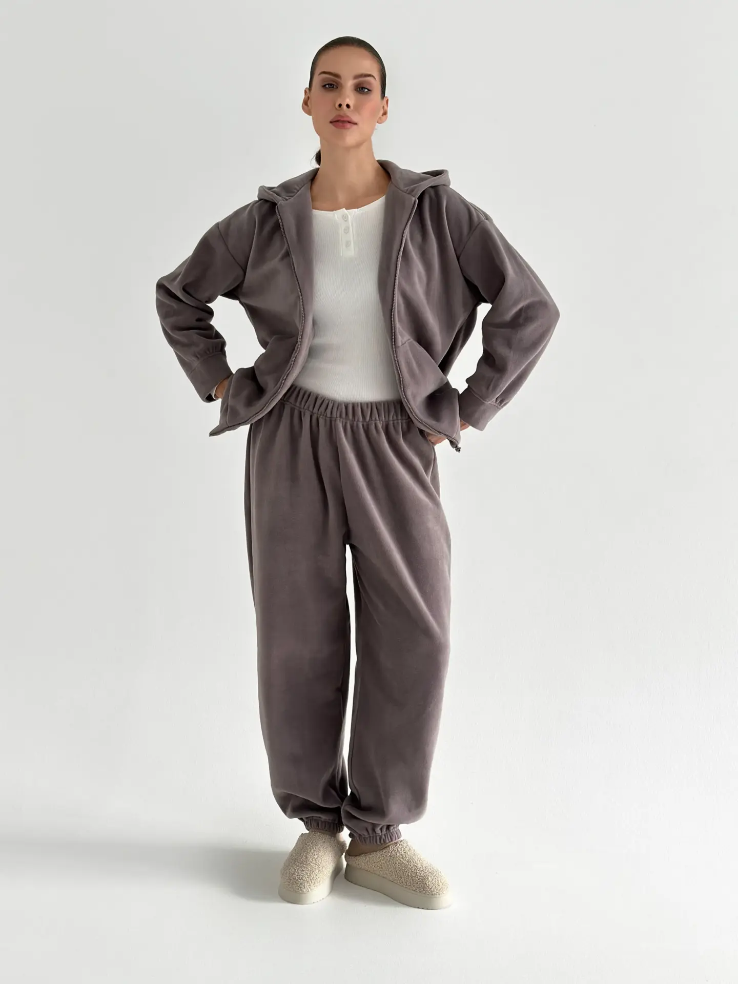 Костюм Кофта та Штани(рівні) полар фліс ліловий