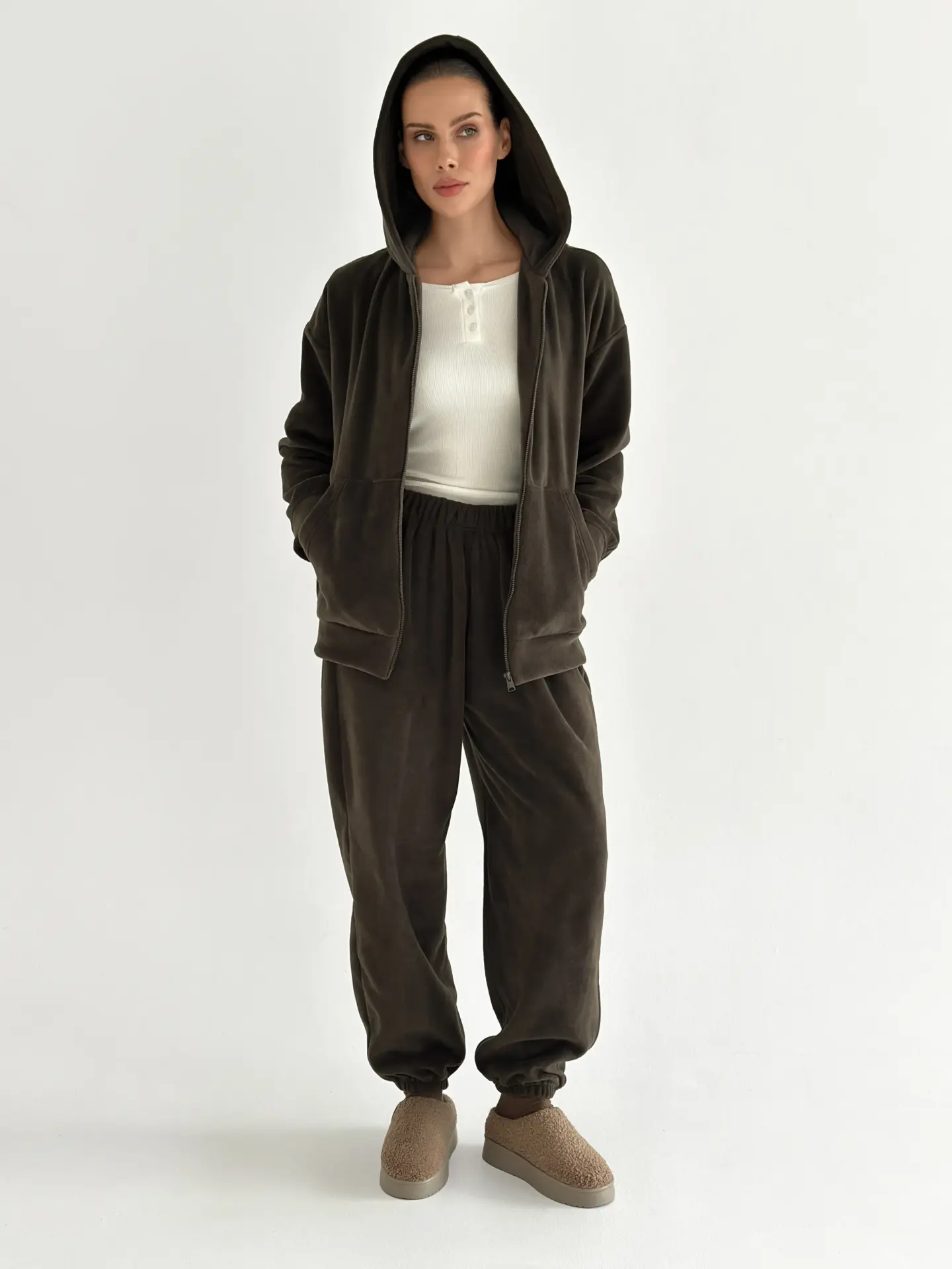 Костюм Кофта та Штани(рівні) полар фліс коричневий