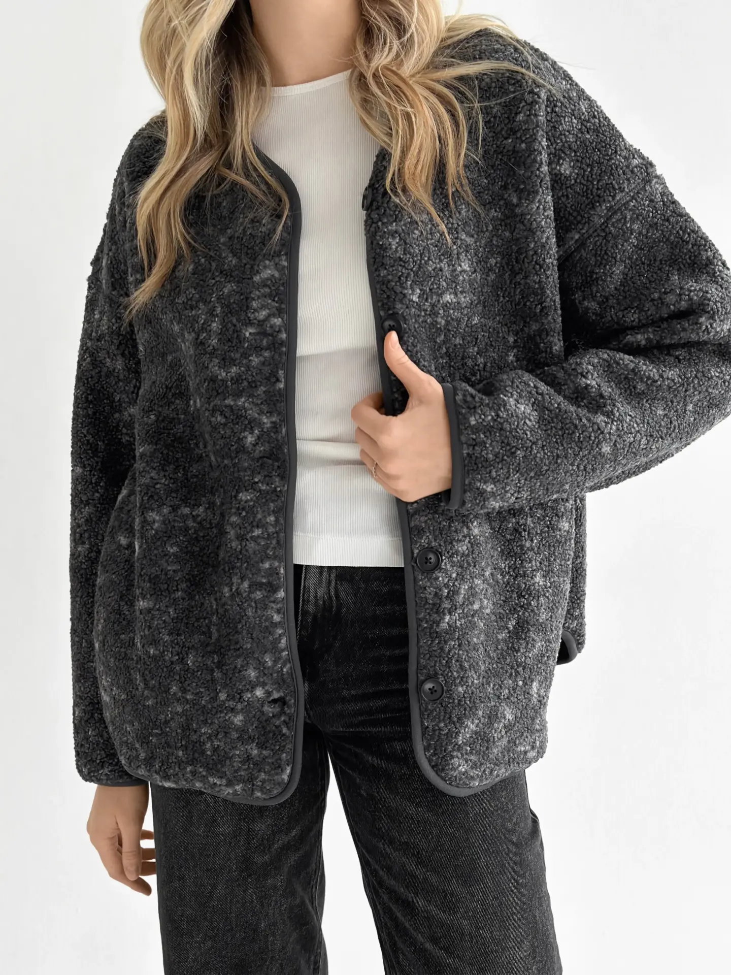 Куртка Teddy плюш демісезонна графіт