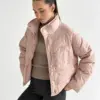 Куртка дута з коміром у горох пудрова onesize