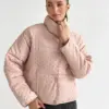Куртка дута з коміром у горох пудрова onesize
