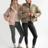 Куртка дута з коміром у горох капучино onesize