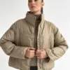 Куртка дута з коміром у горох капучино onesize